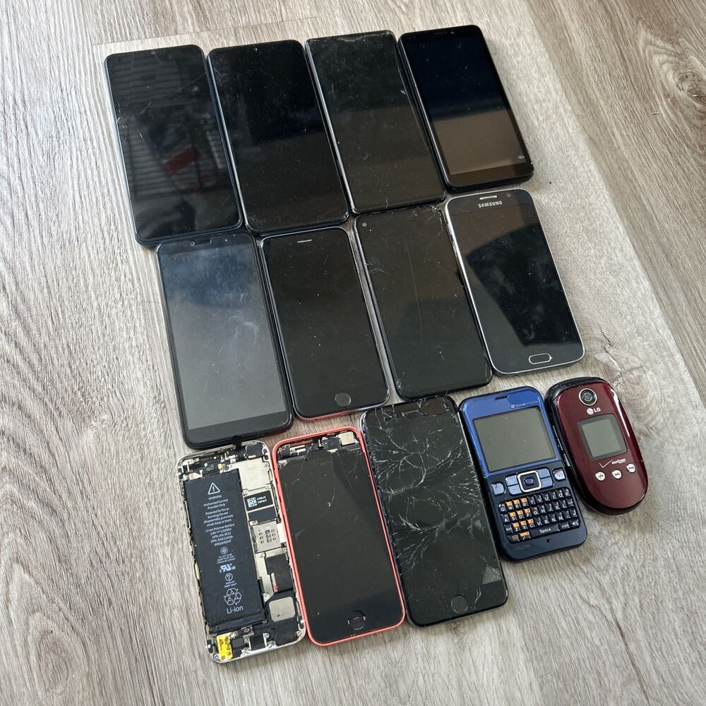 Smartphone Lot of 20 Apple iPhone Samsung Galaxy LG Google Phones FOR PARTS